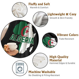 Algeria Algerian Pride Map of Africa Heritage Graphic Throw Blanket Patriotic North African Roots National Flag TS02 Print Your Wear
