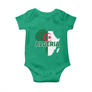 Algeria Algerian Pride Map of Africa Heritage Graphic Baby Onesie Patriotic North African Roots National Flag
