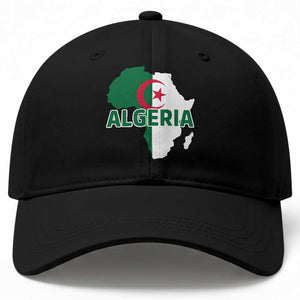 Algeria Algerian Pride Map of Africa Heritage Graphic Baseball Cap Patriotic North African Roots National Flag