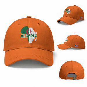 Algeria Algerian Pride Map of Africa Heritage Graphic Baseball Cap Patriotic North African Roots National Flag