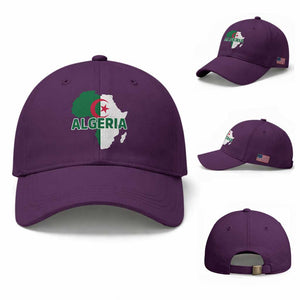 Algeria Algerian Pride Map of Africa Heritage Graphic Baseball Cap Patriotic North African Roots National Flag