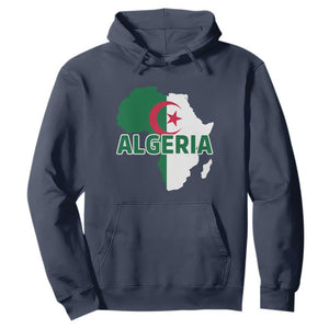 Algeria Algerian Pride Map of Africa Heritage Graphic Hoodie Patriotic North African Roots National Flag