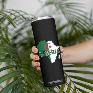 Algeria Algerian Pride Map of Africa Heritage Graphic Skinny Tumbler Patriotic North African Roots National Flag TS02 Print Your Wear