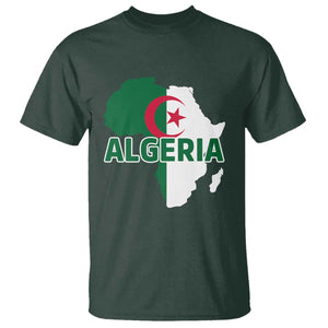 Algeria Algerian Pride Map of Africa Heritage Graphic T Shirt Patriotic North African Roots National Flag