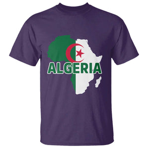 Algeria Algerian Pride Map of Africa Heritage Graphic T Shirt Patriotic North African Roots National Flag