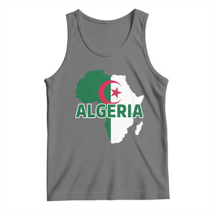 Algeria Algerian Pride Map of Africa Heritage Graphic Tank Top Patriotic North African Roots National Flag