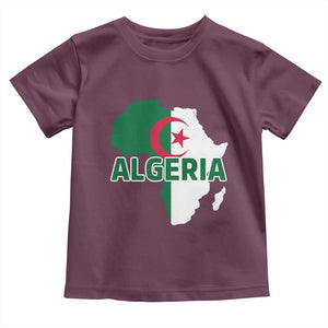 Algeria Algerian Pride Map of Africa Heritage Graphic Toddler T Shirt Patriotic North African Roots National Flag