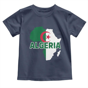 Algeria Algerian Pride Map of Africa Heritage Graphic Toddler T Shirt Patriotic North African Roots National Flag