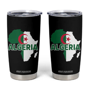 Algeria Algerian Pride Map of Africa Heritage Graphic Tumbler Cup Patriotic North African Roots National Flag TS02 Black Print Your Wear