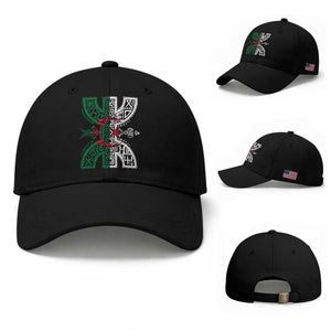 Algeria Amazigh Berber Yaz Symbol Algerian Flag Heritage Graphic Baseball Cap Traditional North African Tribal Culture Art