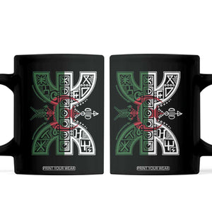 Algeria Amazigh Berber Yaz Symbol Algerian Flag Heritage Graphic Coffee Mug Traditional North African Tribal Culture Art TS02 Black Print Your Wear