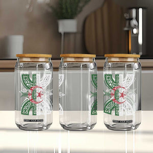 Algeria Amazigh Berber Yaz Symbol Algerian Flag Heritage Graphic Glass Can Traditional North African Tribal Culture Art TS02 Print Your Wear