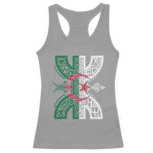 Algeria Amazigh Berber Yaz Symbol Algerian Flag Heritage Graphic Racerback Tank Top Traditional North African Tribal Culture Art