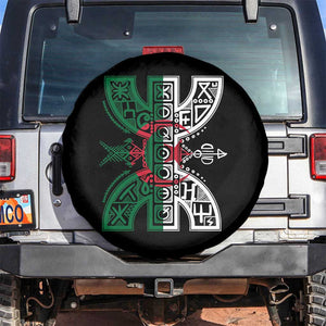 Algeria Amazigh Berber Yaz Symbol Algerian Flag Heritage Graphic Spare Tire Cover Traditional North African Tribal Culture Art TS02 No hole Black Print Your Wear