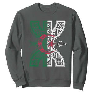 Algeria Amazigh Berber Yaz Symbol Algerian Flag Heritage Graphic Sweatshirt Traditional North African Tribal Culture Art
