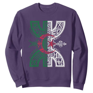 Algeria Amazigh Berber Yaz Symbol Algerian Flag Heritage Graphic Sweatshirt Traditional North African Tribal Culture Art