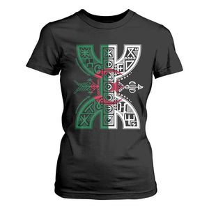 Algeria Amazigh Berber Yaz Symbol Algerian Flag Heritage Graphic T Shirt For Women Traditional North African Tribal Culture Art