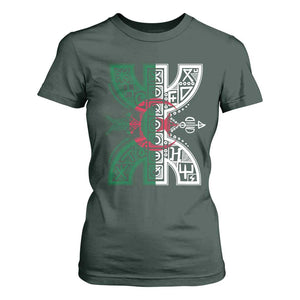 Algeria Amazigh Berber Yaz Symbol Algerian Flag Heritage Graphic T Shirt For Women Traditional North African Tribal Culture Art