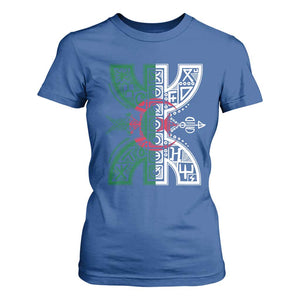 Algeria Amazigh Berber Yaz Symbol Algerian Flag Heritage Graphic T Shirt For Women Traditional North African Tribal Culture Art