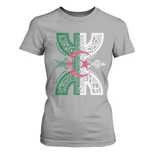 Algeria Amazigh Berber Yaz Symbol Algerian Flag Heritage Graphic T Shirt For Women Traditional North African Tribal Culture Art