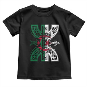 Algeria Amazigh Berber Yaz Symbol Algerian Flag Heritage Graphic Toddler T Shirt Traditional North African Tribal Culture Art