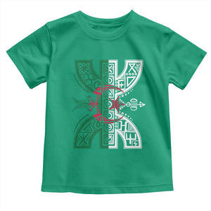 Algeria Amazigh Berber Yaz Symbol Algerian Flag Heritage Graphic Toddler T Shirt Traditional North African Tribal Culture Art