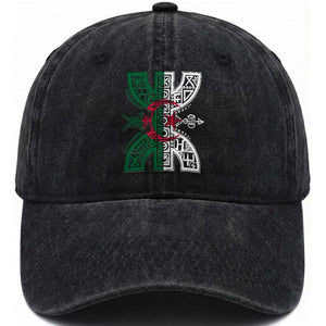 Algeria Amazigh Berber Yaz Symbol Algerian Flag Heritage Graphic Washed Cotton Baseball Cap Traditional North African Tribal Culture Art