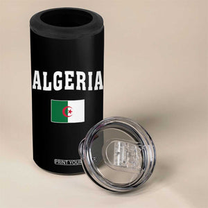 Classic Algeria Varsity Athletic Style 4 in 1 Can Cooler Tumbler Proud Patriotic Algerian Flag