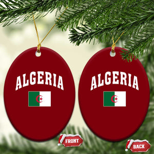 Classic Algeria Varsity Athletic Style Ceramic Ornament Proud Patriotic Algerian Flag