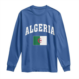 Classic Algeria Varsity Athletic Style Long Sleeve Shirt Proud Patriotic Algerian Flag