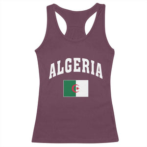Classic Algeria Varsity Athletic Style Racerback Tank Top Proud Patriotic Algerian Flag