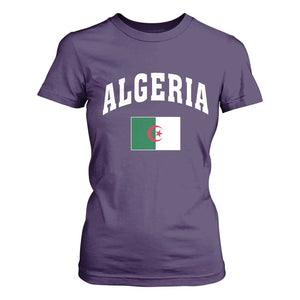 Classic Algeria Varsity Athletic Style T Shirt For Women Proud Patriotic Algerian Flag
