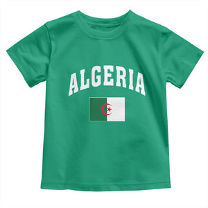 Classic Algeria Varsity Athletic Style Toddler T Shirt Proud Patriotic Algerian Flag