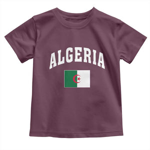 Classic Algeria Varsity Athletic Style Toddler T Shirt Proud Patriotic Algerian Flag