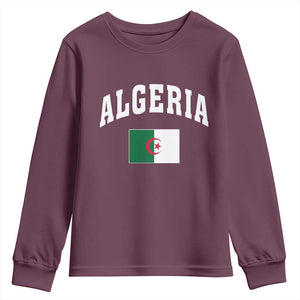 Classic Algeria Varsity Athletic Style Youth Sweatshirt Proud Patriotic Algerian Flag