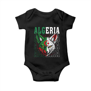 Algerian Fennec Fox Face Algeria National Flag Graphic Baby Onesie Proud North African Desert Animal