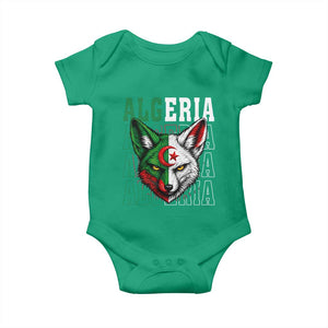 Algerian Fennec Fox Face Algeria National Flag Graphic Baby Onesie Proud North African Desert Animal