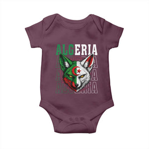 Algerian Fennec Fox Face Algeria National Flag Graphic Baby Onesie Proud North African Desert Animal