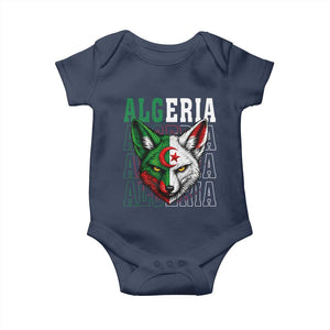 Algerian Fennec Fox Face Algeria National Flag Graphic Baby Onesie Proud North African Desert Animal