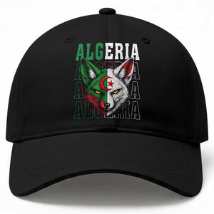 Algerian Fennec Fox Face Algeria National Flag Graphic Baseball Cap Proud North African Desert Animal