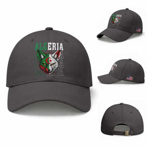 Algerian Fennec Fox Face Algeria National Flag Graphic Baseball Cap Proud North African Desert Animal