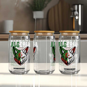 Algerian Fennec Fox Face Algeria National Flag Graphic Glass Can Proud North African Desert Animal TS02 Print Your Wear