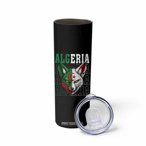 Algerian Fennec Fox Face Algeria National Flag Graphic Skinny Tumbler Proud North African Desert Animal TS02 Print Your Wear