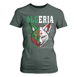 Algerian Fennec Fox Face Algeria National Flag Graphic T Shirt For Women Proud North African Desert Animal