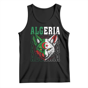 Algerian Fennec Fox Face Algeria National Flag Graphic Tank Top Proud North African Desert Animal