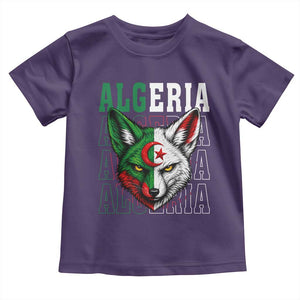 Algerian Fennec Fox Face Algeria National Flag Graphic Toddler T Shirt Proud North African Desert Animal