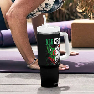 Algerian Fennec Fox Face Algeria National Flag Graphic Tumbler With Handle Proud North African Desert Animal TS02 Print Your Wear