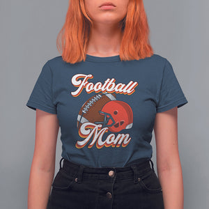 Football Mom T Shirt For Women Women Game Day Sunday Funday Rugby Helmet TS02 Navy Printyourwear