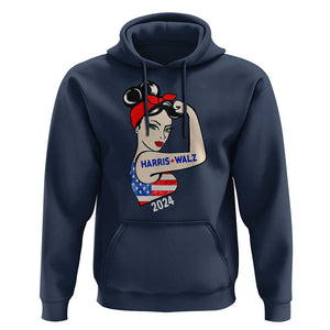 Harris Walz 2024 Hoodie Kamala Tim TS02 Navy Print Your Wear