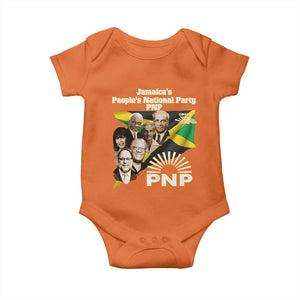 Jamaica People's National Party PNP Supporter Baby Onesie Patriotic Political Leaders Tribute Jamaican Flag TS02 Orange Print Your Wear